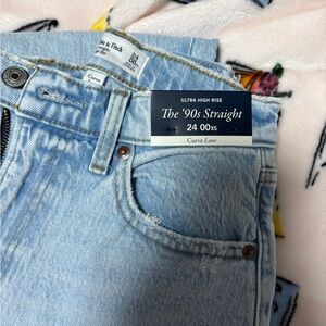 Abercrombie & Fitch '90s Straight High Rise Jeans - Light Blue